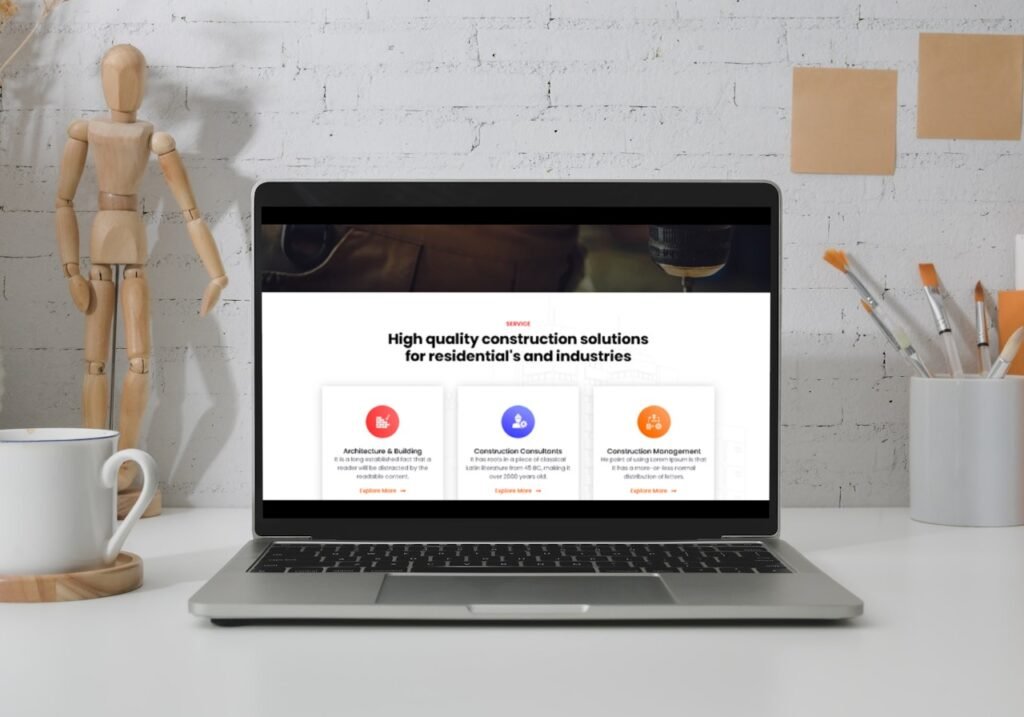 Construction company web design template project